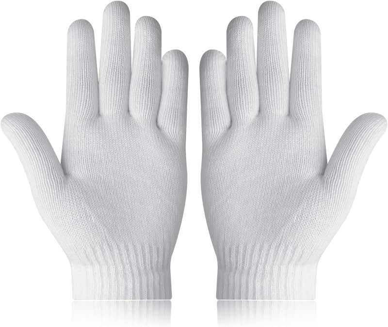 HORNO 1 Pair of Knitted Warm Gloves (White-L) - Image 1
